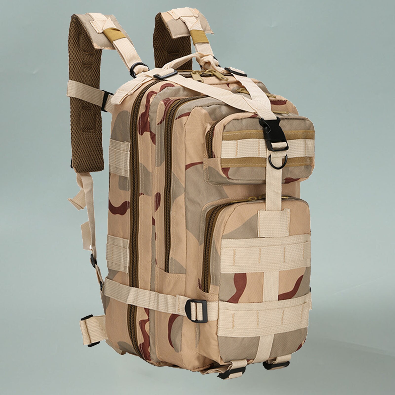 Outdoor Camouflage Backpack Mountain Hiking Daypack Large Capacity Multi Pockets Webbings Rucksacks Climbing Hiking Bags: Style 7