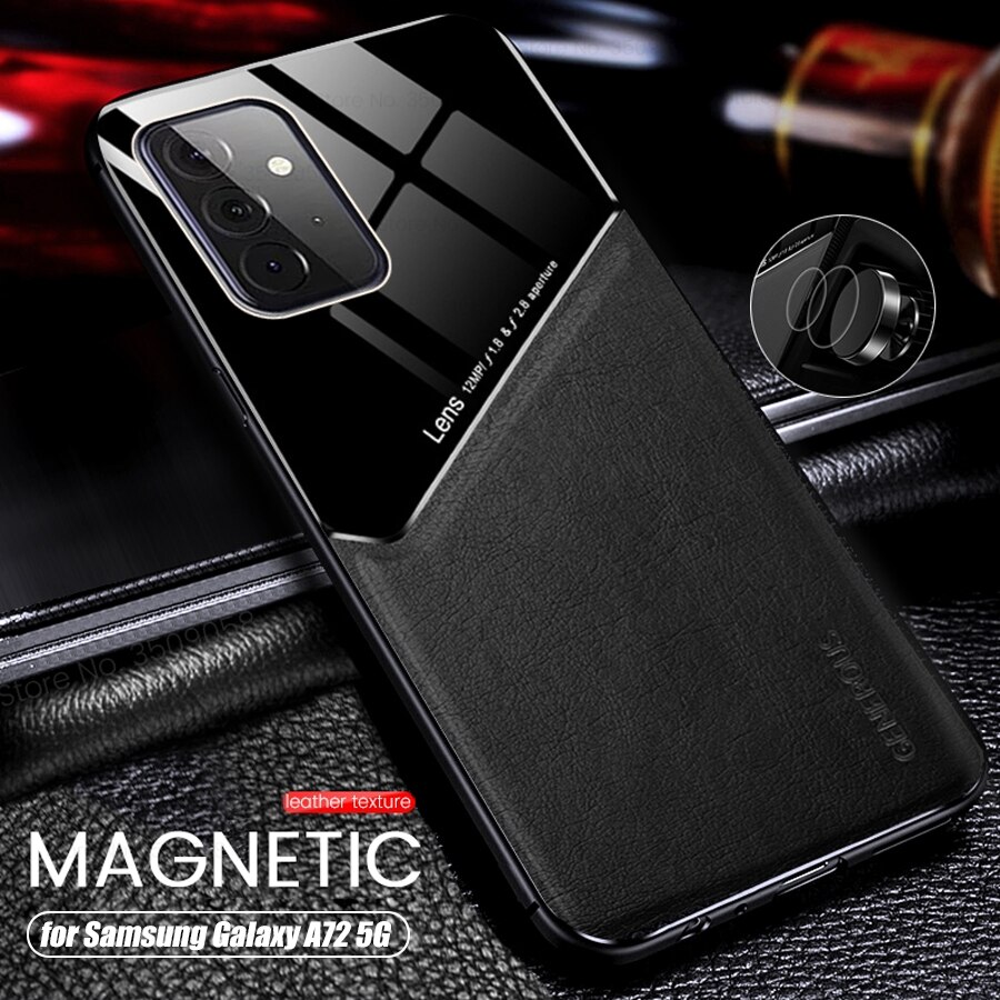 Funda de cuero con soporte magnético para samsung galaxy a72 5g sm-a726b/ds 6,7 ", carcasa de silicona a prueba de golpes