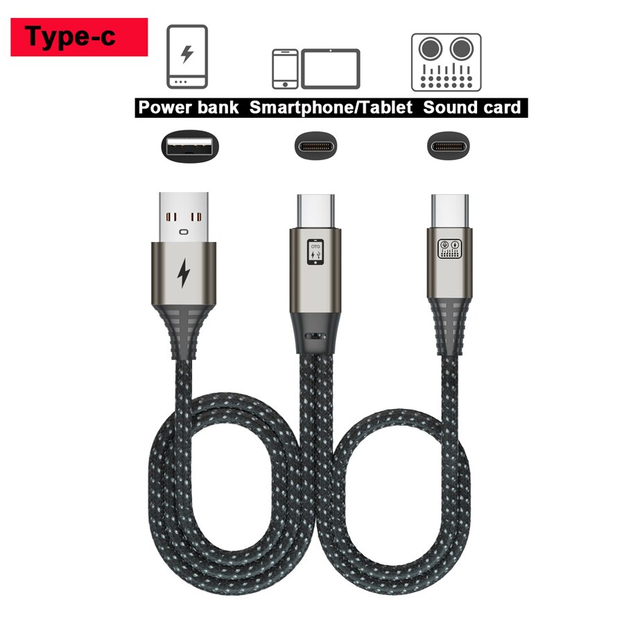 Câble Lightning vers type-c DAC OTG, 8 cœurs, en cuivre monocristallin, Micro USB pour iPhone 12 Pro Max 11 X Android,: A-USB-type-c