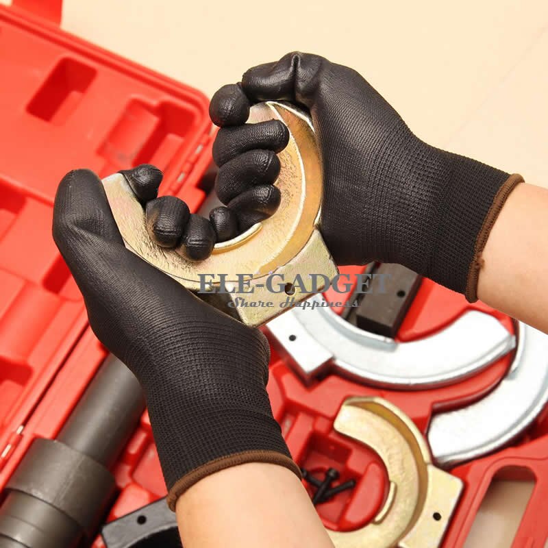 Guantes de seguridad laboral recubiertos de PU, guantes de nailon tejidos para conductores y trabajadores, guantes de protección para jardinería 1 par