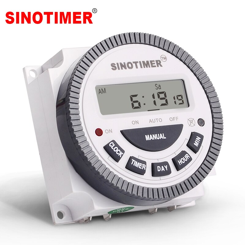 120V AC 7 Days Weekly Programmable Digital Timer Lighting Switch Output 110V Voltage Inside Battery with Dustproof Cover