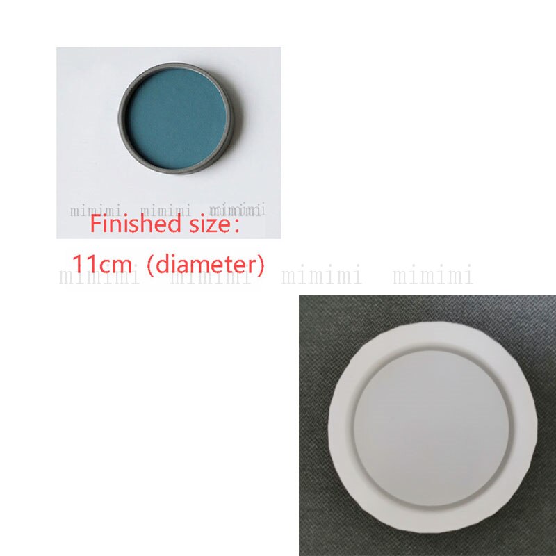Silicone Oval Tray Mold for Concrete Coaster Jesmonite Mold Concrete Round Tray Mold Candle Tray: A-Thick mold