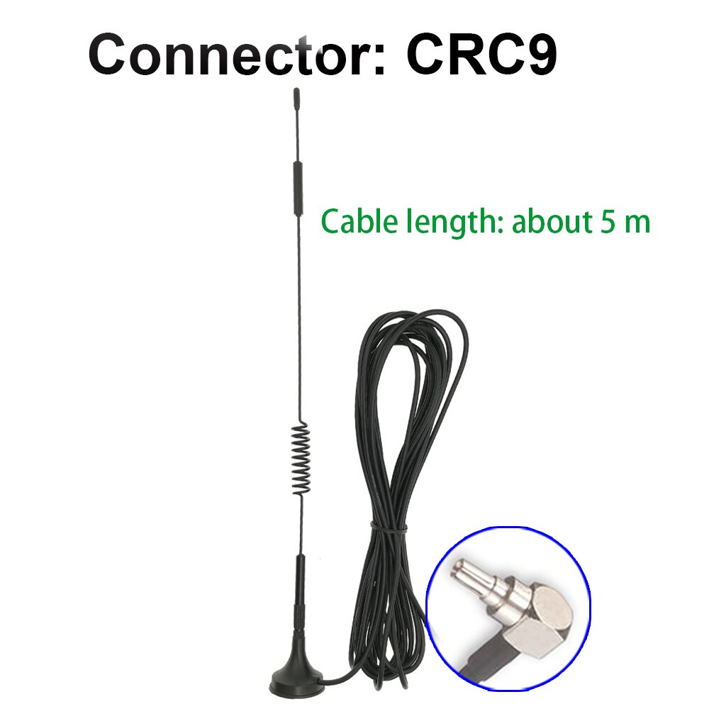 700-2700MHz 12dBi 2G 3G 4G LTE antenne magnétique TS9 connecteur SMA mâle GSM routeur externe antenne: CRC9-5M-cable