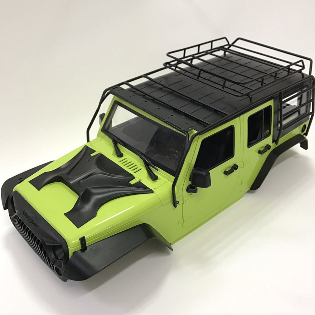 Metalen Dak Rack Roll Cage & Led Light Voor 1/10 Rc Crawer Axiale SCX10 313Mm Wielbasis Jeep Wrangler Lichaam shell