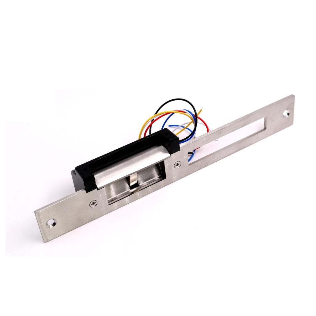 ANSI-cerradura de puerta de placa larga, dispositivo de cierre de doble boca con puerto de 12V, eléctrico, seguro contra fallos, ajustable