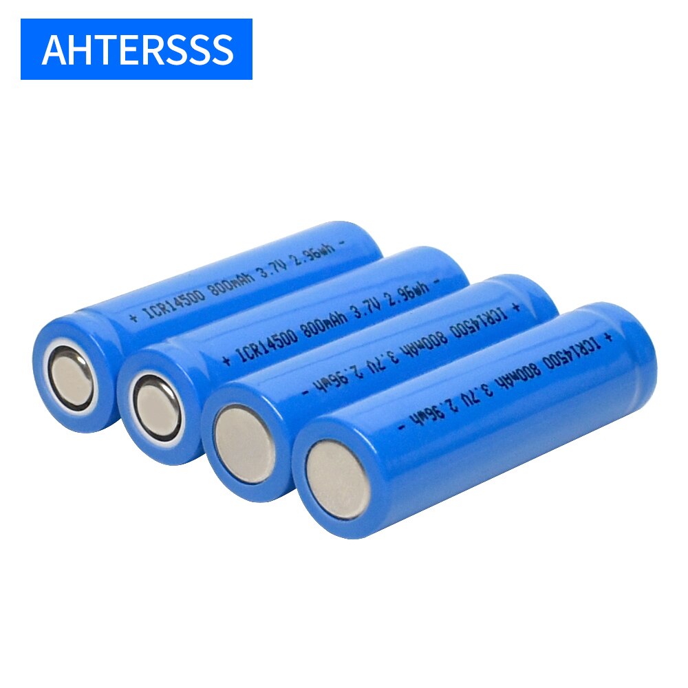 1-16 Stuk 14500 Oplaadbare Batterij 3.7V 14500 Aa 2A Lithium 800-900Mah Platte Hoofd Contact batterijen