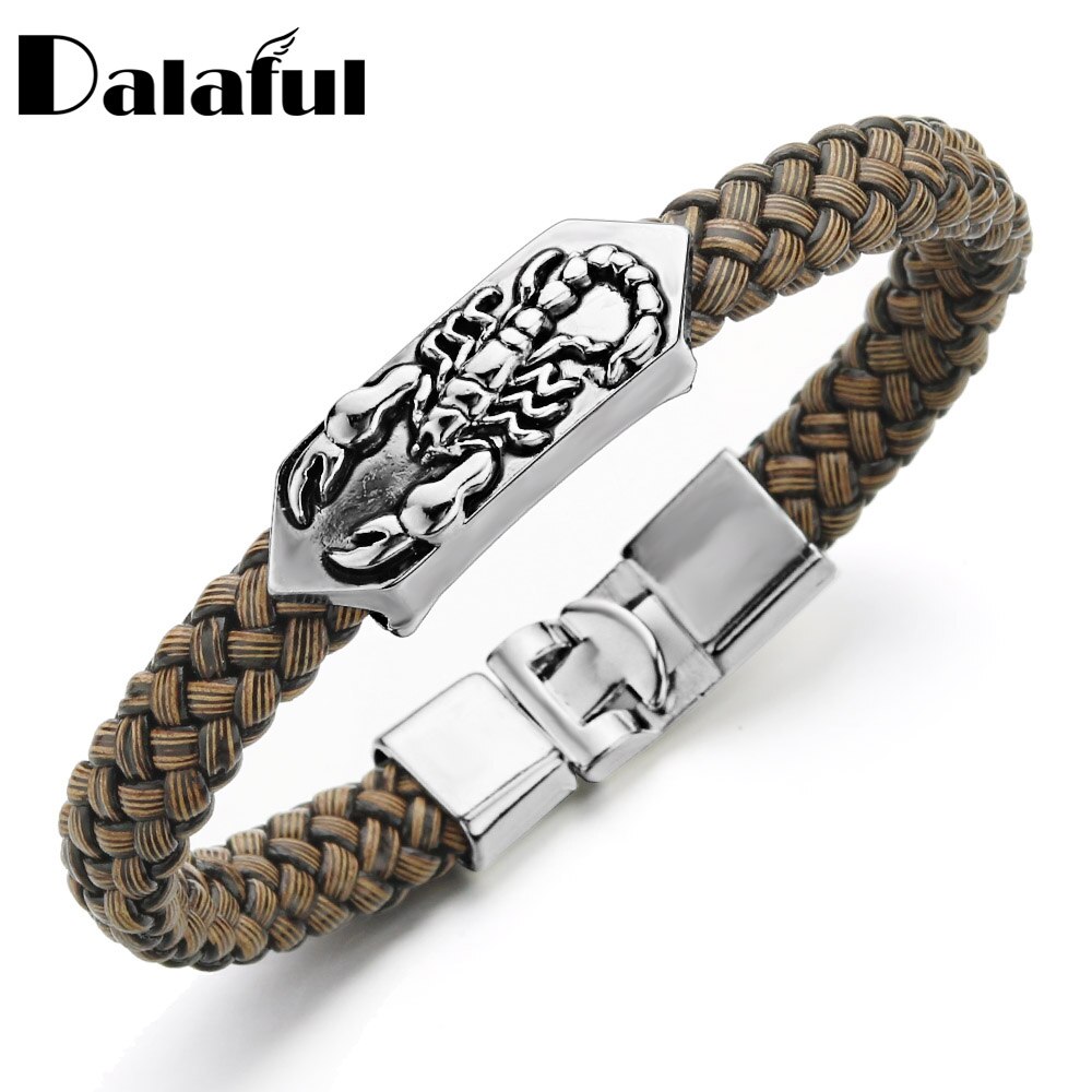 Vintage-skorpion-armband, trendiger herrenschmuck, pu-leder-charm-armband, pulsera hombre, punk-armbänder & armreifen  s414