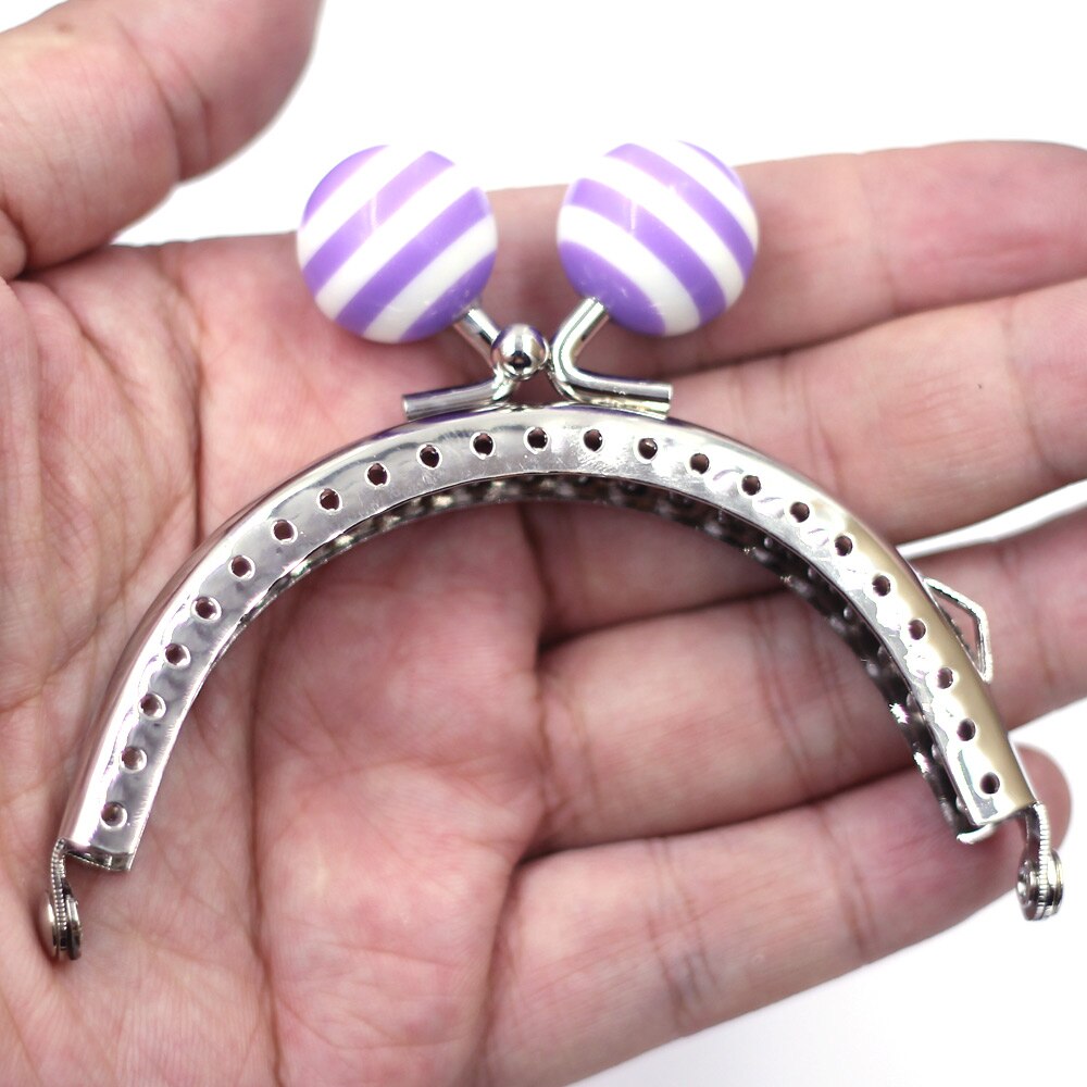 Resina redonda cabeça arco do laço de lótus retângulo quadro beijo fecho bloqueio alça metal bolsa bolsa carteira diy acessórios 6 estilos: 8.5x7cmB