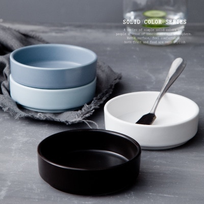 Styl skandynawski matowy zastawa stołowa jednokolorowy maselniczka talerz na owoce przyprawa danie talerz ceramiczny danie mały talerz