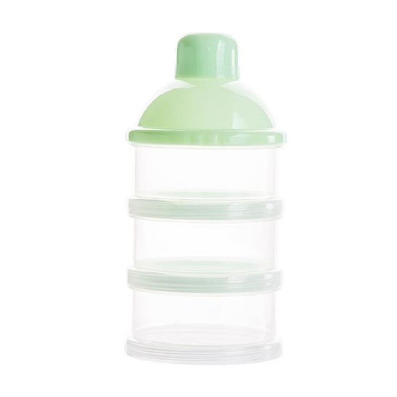 Bærbar baby mælkepulver formel dispenser mad beholder opbevaring bønne boks til baby børn småbørn tre gitter mad opbevaring boks: Grøn