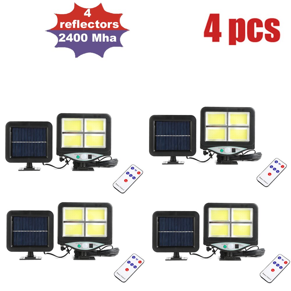 LEDs Solar Panel Power Light PIR Motion Sensor Separable Wall Lamp Outdoor Path Yard Garden Fence Night Light remote 3 modes