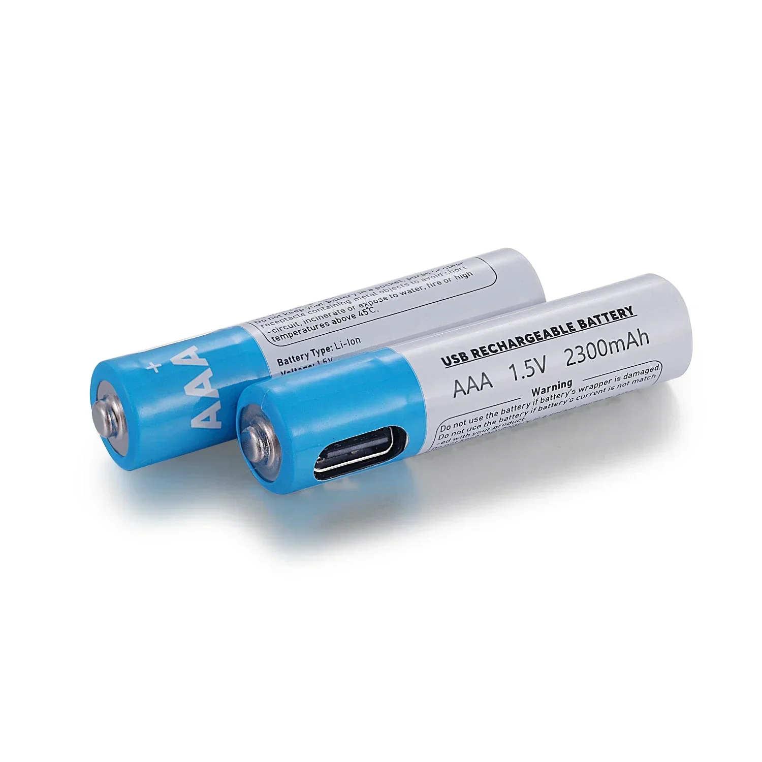 1.5v laddningsbara aaa-batterier, 2300 mah laddningsbart aaa-batteri, litiumpolymerbatteri, snabbladdning med usb-c-kabel