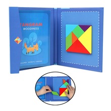 Baby Magnetic Tangram Jigsaw Puzzles Game IQ Book Brain Teaser Education Kids Toy Early Learning Development Toys For Chidlren