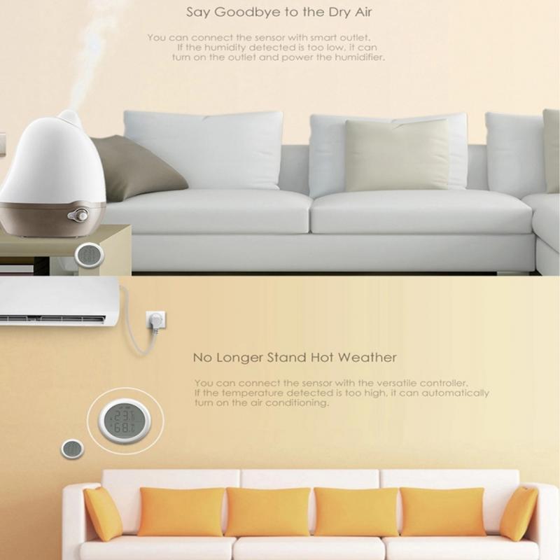 EWelink Smart Home EWelink Temperature And Humidity Sensor Zigbee Temperature And Humidity Detector Mobbile Phone Monitoring