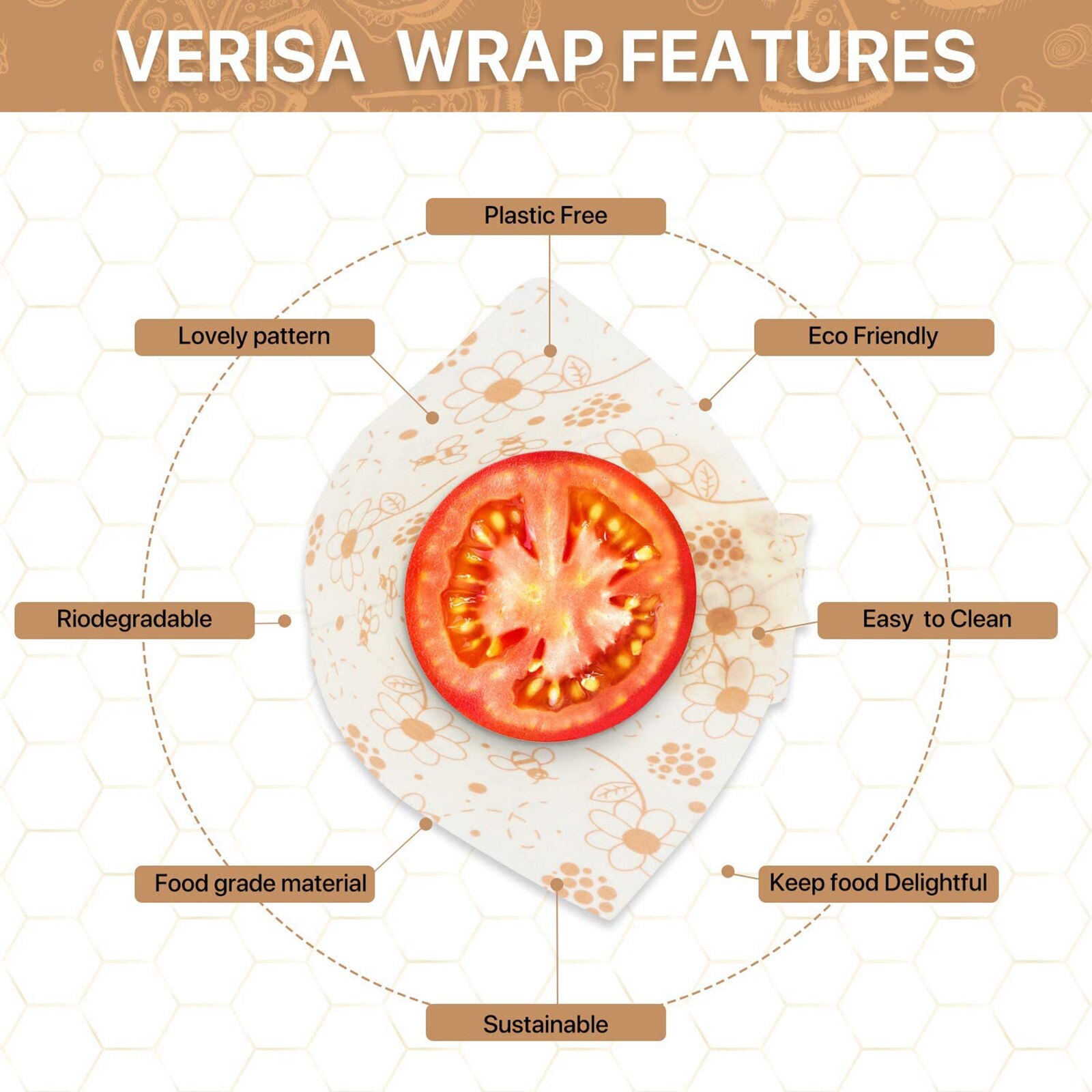 Anjielosmart Reusable Food Wraps Roll custom food wrapping Wrap Eco Friendly Sustainable beeswax wrap for Food Storage