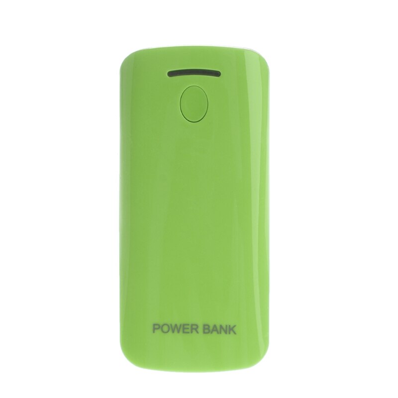DIY Power Bank Case 2x 18650 Battery Charger External Box With LED Flashlight: Green