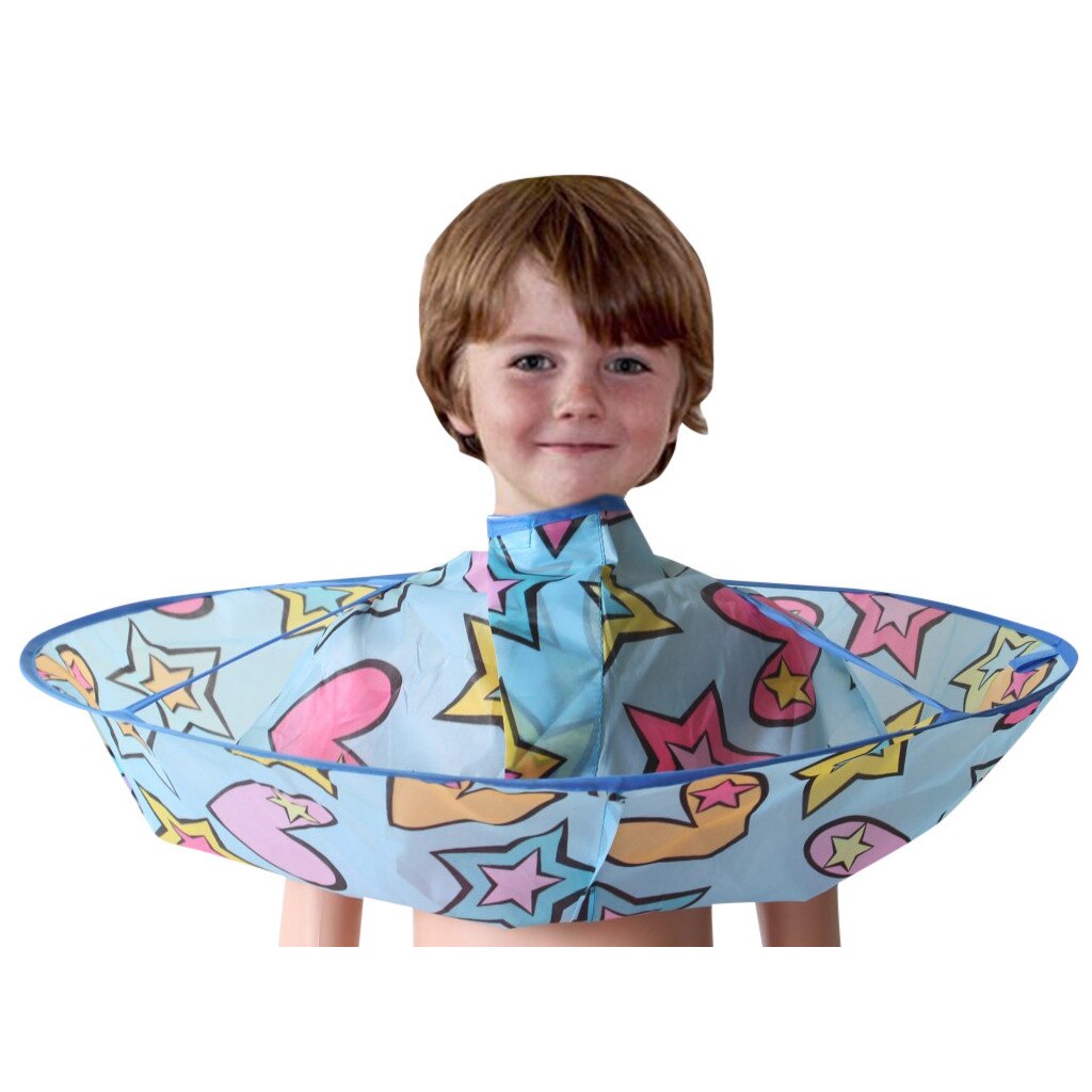 DIY Kids Hair Cutting Cape Gown Kids Boy Hair Cutting Cape Gown Hairdresser Barber Apron Hairdressing Children Hair Styling Tool: Sky Blue