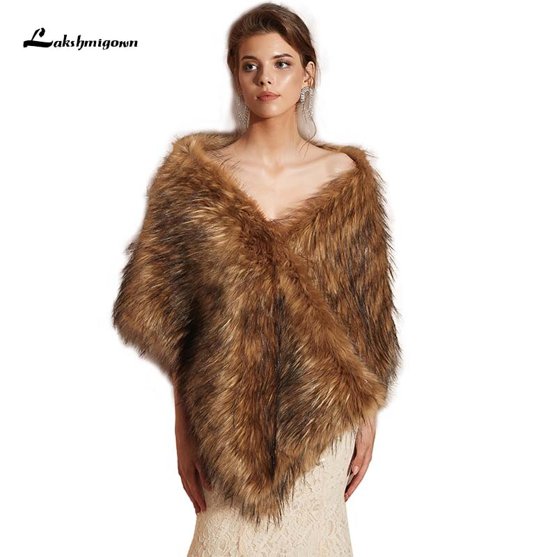 Elegante Avond Bolero Vrouwen Faux Fur Trouwjurk Cape Wrap Shawl Chic Bridal Party Jas Bont Stola Jassen
