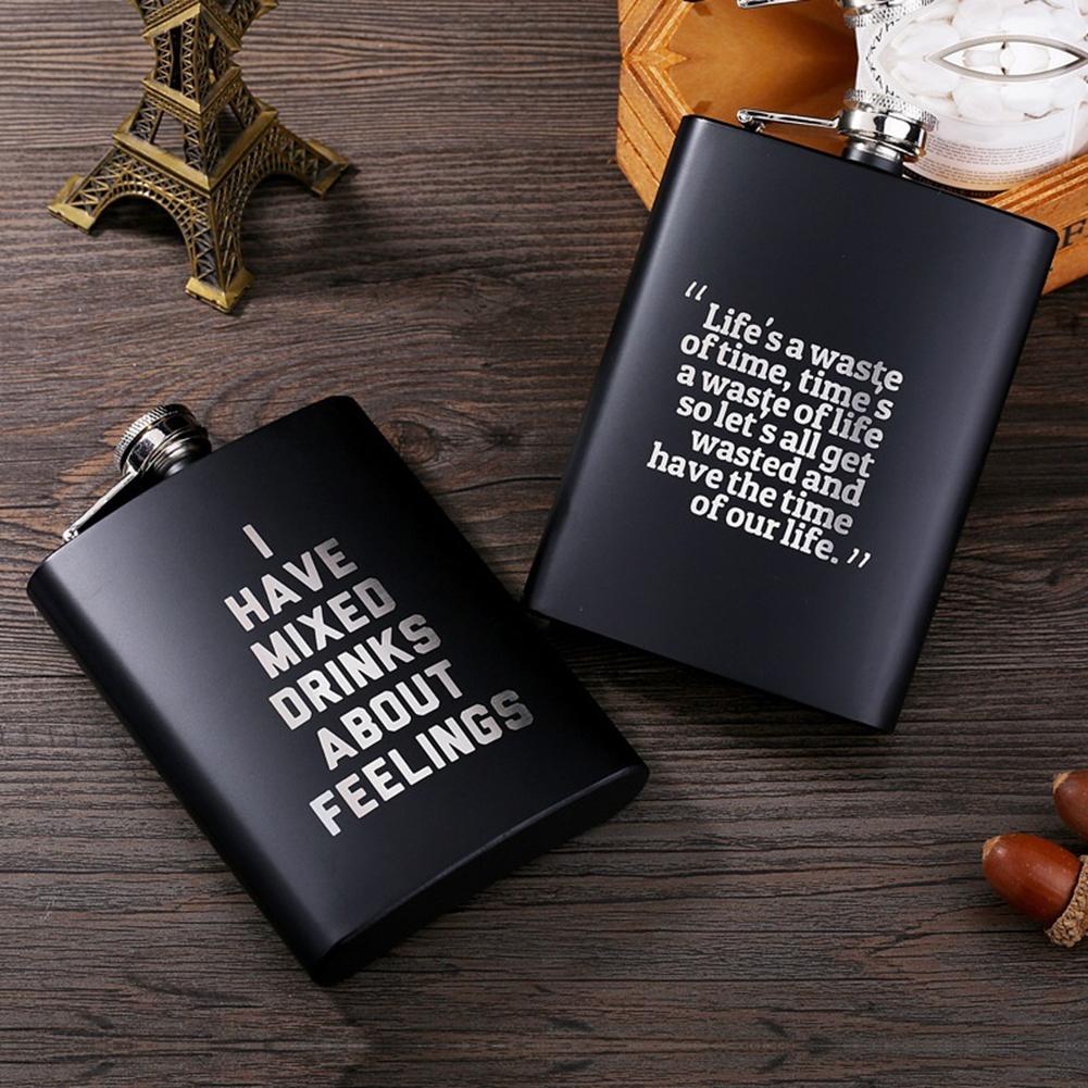 8Oz Mannen Draagbare Wijn Heupfles Funny Engels Brief Print Rvs Heupfles Voor Whisky Alcohol Alcohol Container