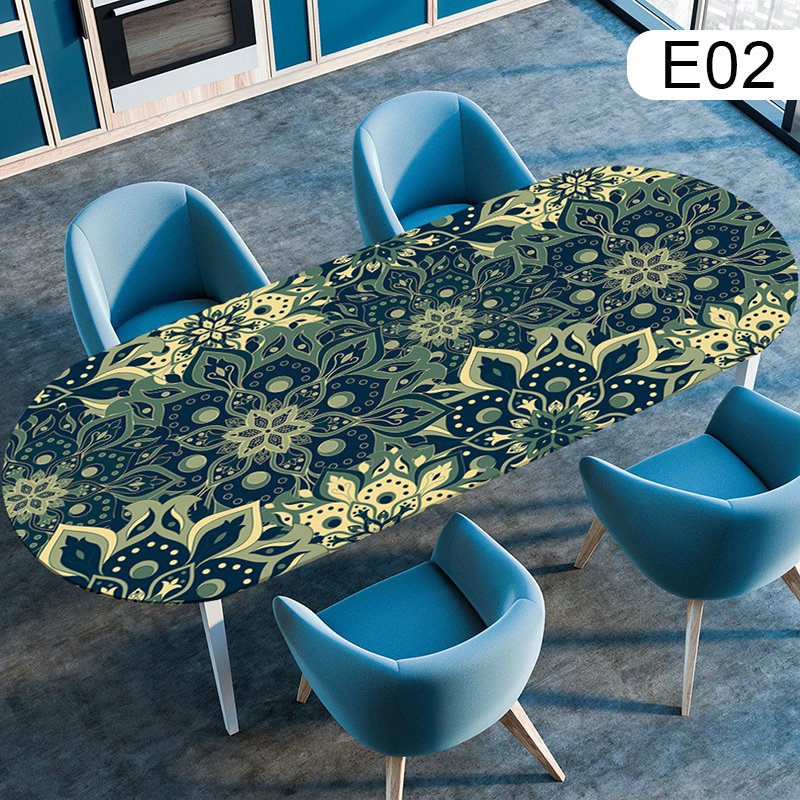 Oval Table Cover Waterproof Oil-Proof Tablecloth Elastic Kitchen Dining Wedding Party Table Cover Outdoor Courtyard Home Decor: Yellow / 40*90cm