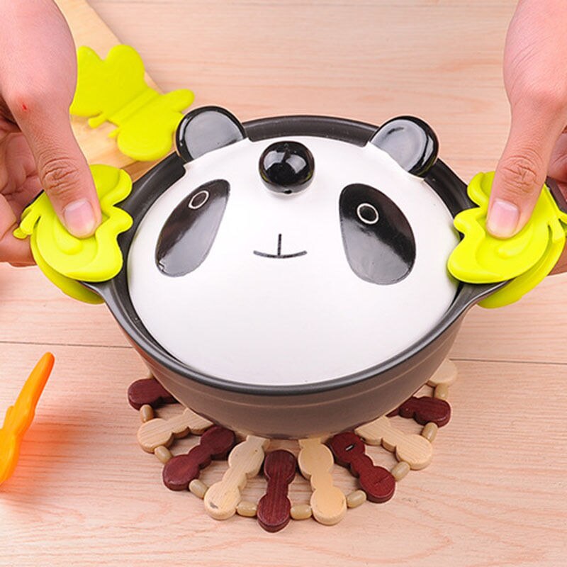 Pince antidérapante en silicone | 1 paire de mignons, silicone papillon anti-brûlure, outil de cuisine pour micro-ondes, pince de prise à haute température