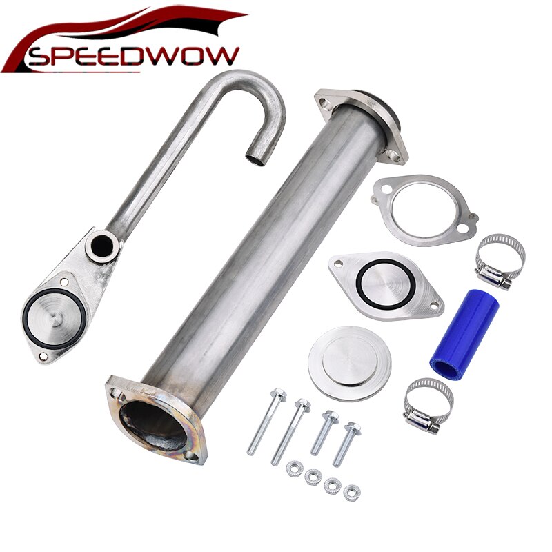 SPEEDWOW EGR Valve Pipe Kit EGR Bypass &amp; Delete Kit Auto Kit For Ford F250 F350 F450 03-05 6.0L Powerstroke Diesel Turbo