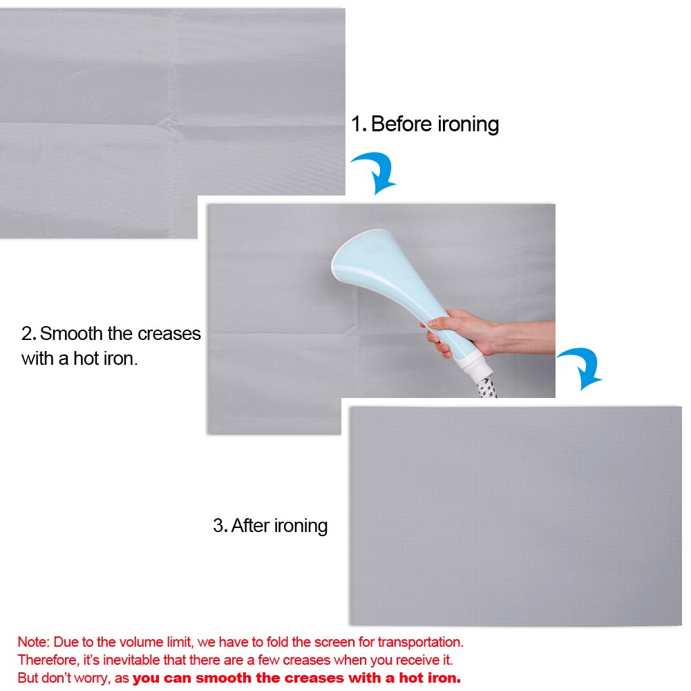 Home Projector Screen 60/72/84/92/100 inch Anti-wrinkle Reflective Fabric Cloth 16:9 Portable Anti-light Projection Movie Screen