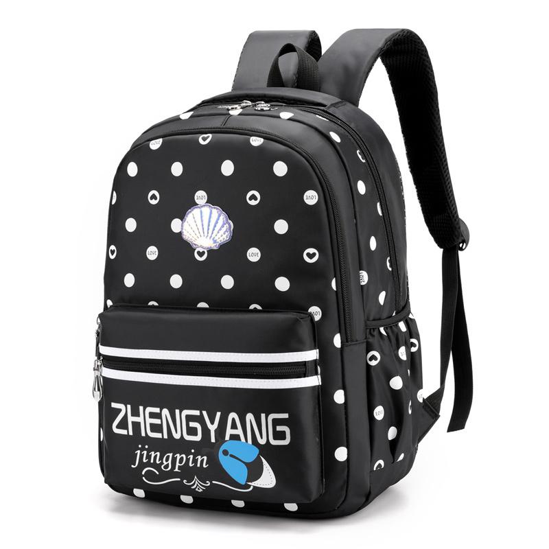 School Bag Teenager School Bag Girls In Grades 1 To 3 Of Elementary School Teenage Girls Waterproof Mochila: Black