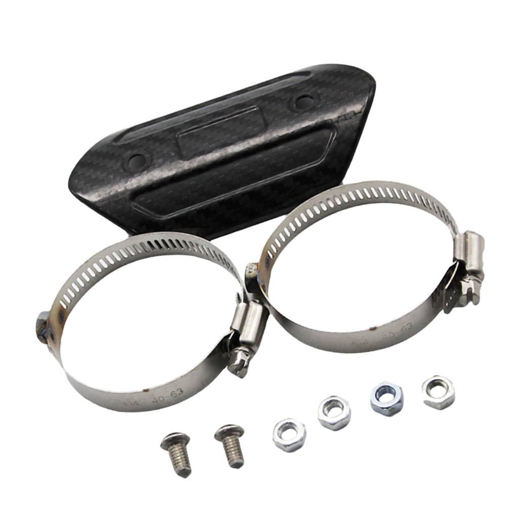 Motorcycle Exhaust Muffler Pipe Strengthen Heat Shield Cover Carbon Fiber