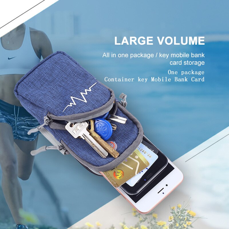 AUJA Running Phone Arm Bag attrezzature per il Fitness borsa a mano per esterni borsa da polso borsa da braccio sport per telefono cellulare con schermo da 4-6 pollici