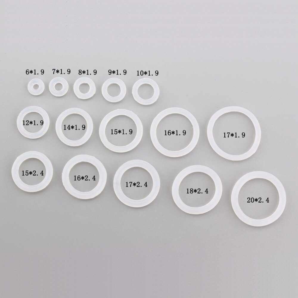 dauerhaft Silikon O Ringe Dichtung Bausatz Weiß Dichtung Sortiment einstellen O-Ring mit Kunststoff fallen 15 Verschiedenen Größen 225Stck = 1einstellen
