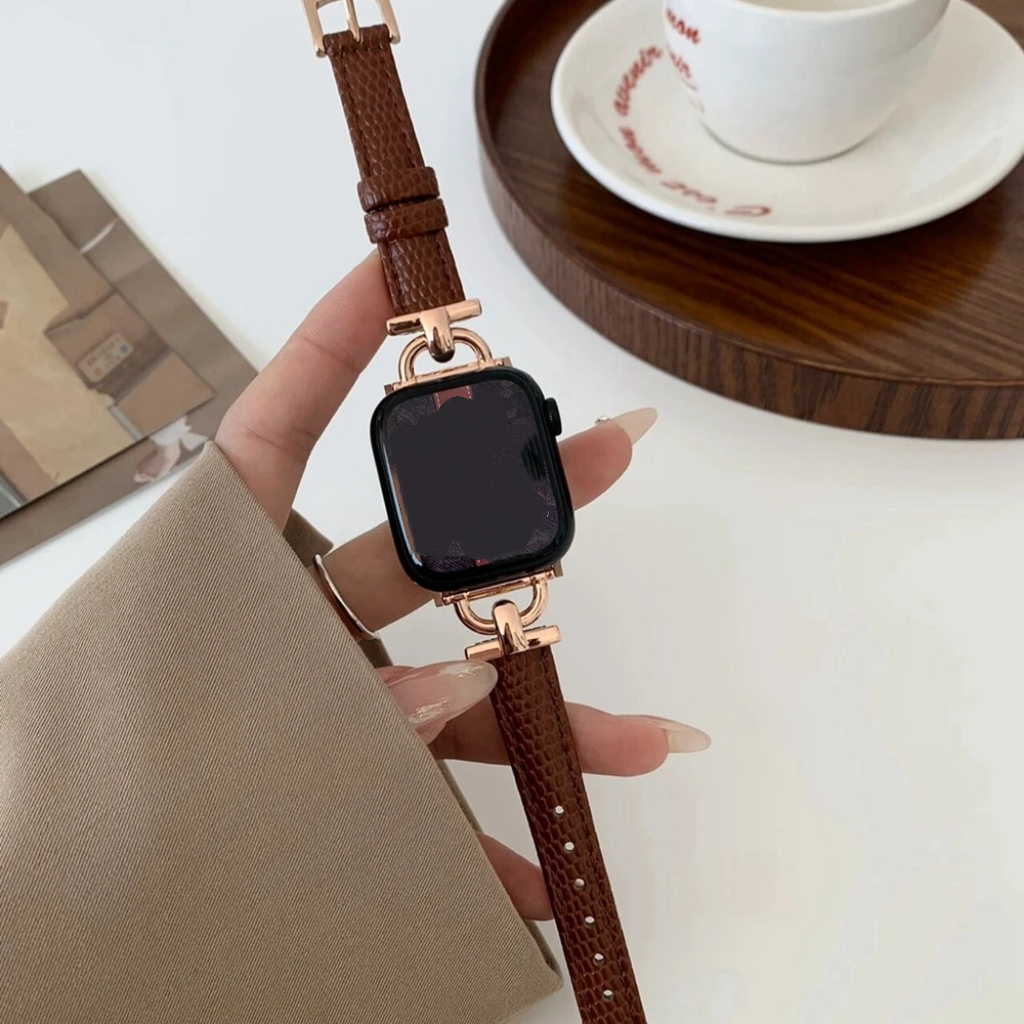 Para Apple Watch band mujer Serie Ultra 10/9/8/7/6 38mm 40mm 41mm 42mm 44mm 45mm 46mm Correa de cuero