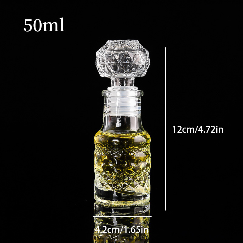 1 buc 50ml sticle mici transparente goale de whisky, vin, sticle mini de alcool din sticlă cu capac cu filet, decantor de whisky: Galben