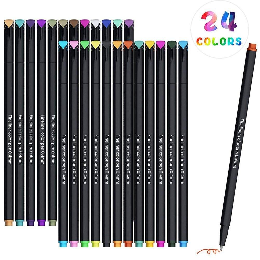 Metallic Markers Paint Pens-medium Tip Paint Pens Metal Art Permanent Marker Set For Card Making Painting Rocks Scrapbooking: 24pcs