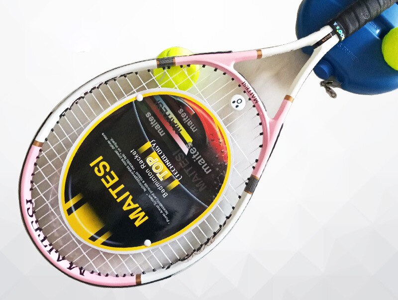 Tennisracket Carbon Tennisrackets Met Tenis Tas Grip Mannen Vrouwen Training Beginners Padel Raqueta Raquete: Pink