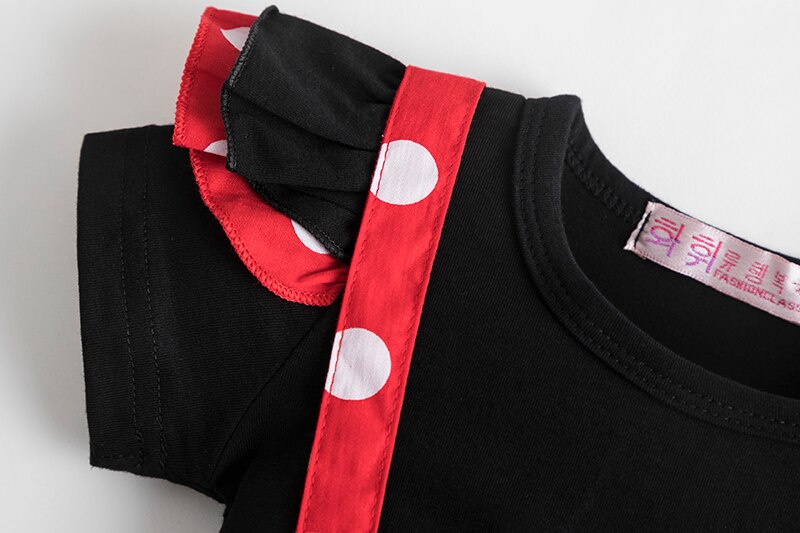 Ubrania dla dzieci moda dla dzieci T-koszula + spódnica pończochowa kreskówka zestawy noworodka dziewczyny ubrania polka kropki dla dzieci ubrania dla dziewczynki 3 sztuk