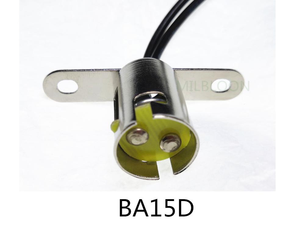 BA15S BA15D BAY15D-portalámparas BA15 de un contacto, base de 15mm, Contacto doble, BA15D, lado alto y bajo: BA15D