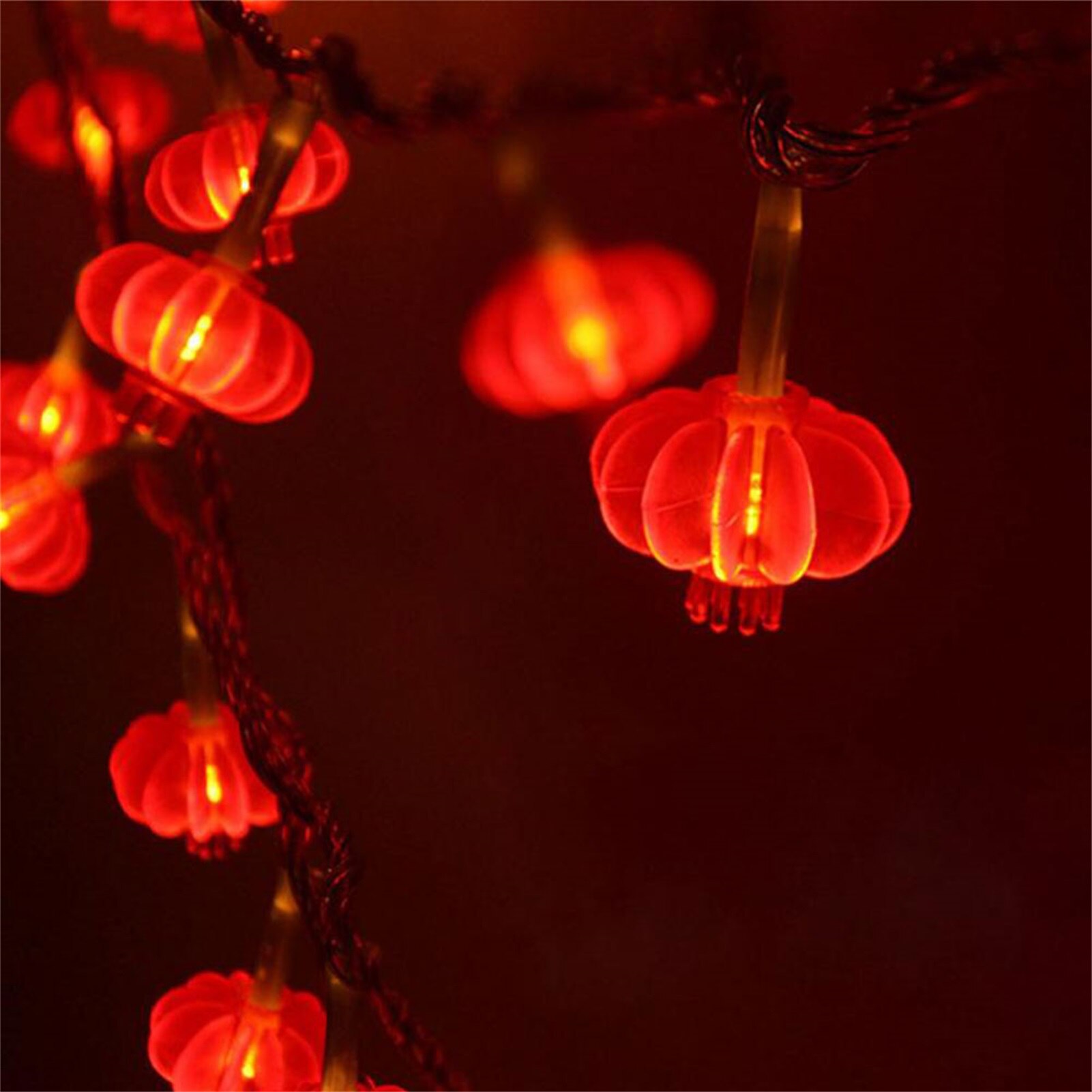 Chinese Red Lantern LED String Light Christmas Battery Operated Party Supplies Chinese Year Lights Decor