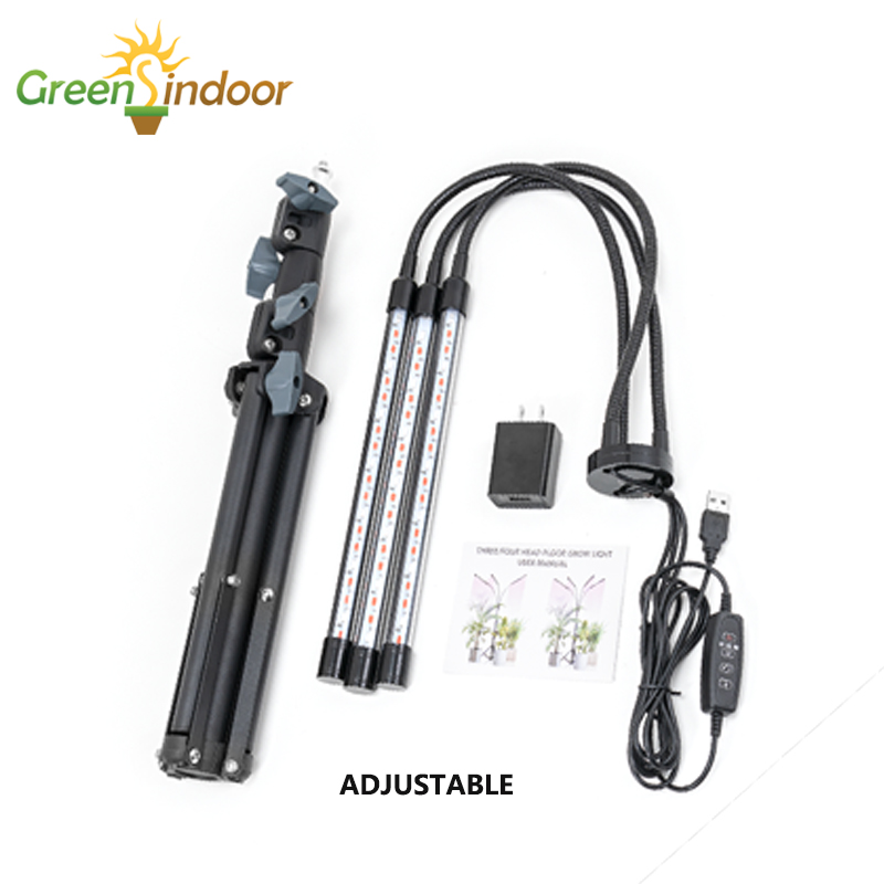 Usb Flood Phyto Led Lampen 5V Full Spectrum Zaailing Groeien Licht Indoor Phytolamp Voor Planten Timer Schijnwerper 45-130Cm Verstelbare