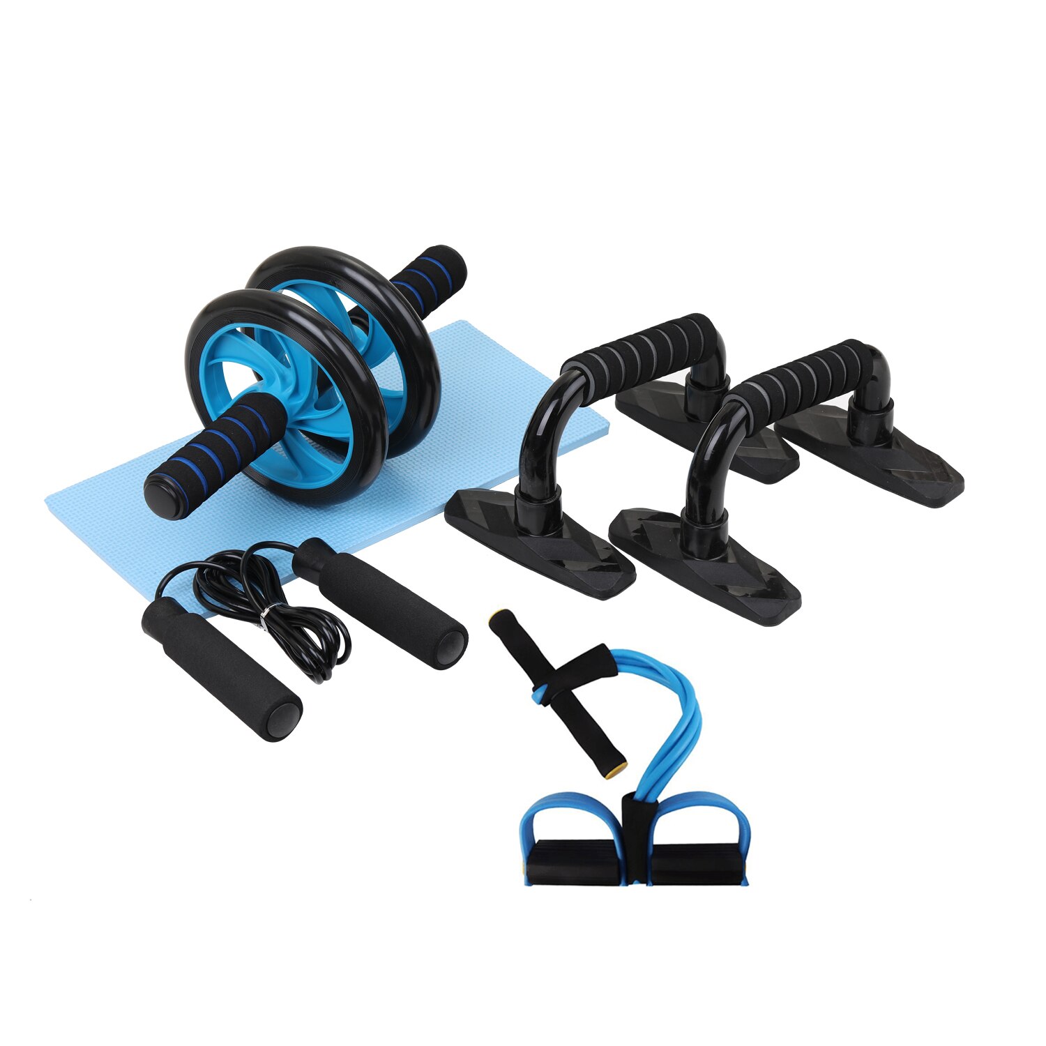 Muskel træningsudstyr abdominal pressehjul rullehjemme fitnessudstyr gym rulletræner med push up bar jump reb: B