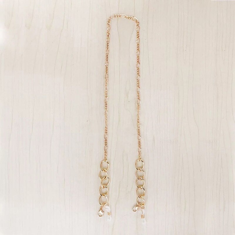Reading Glasses Face mask Chain For Women metal Imitation pearls Non-slip Sunglasses Cords Casual Eyeglass Chain For Men: C14