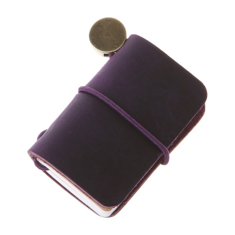Bærbar læder rejse bog mini journal hæfte håndlavet omslag med indsats brochure notesbog skrivning: Pl