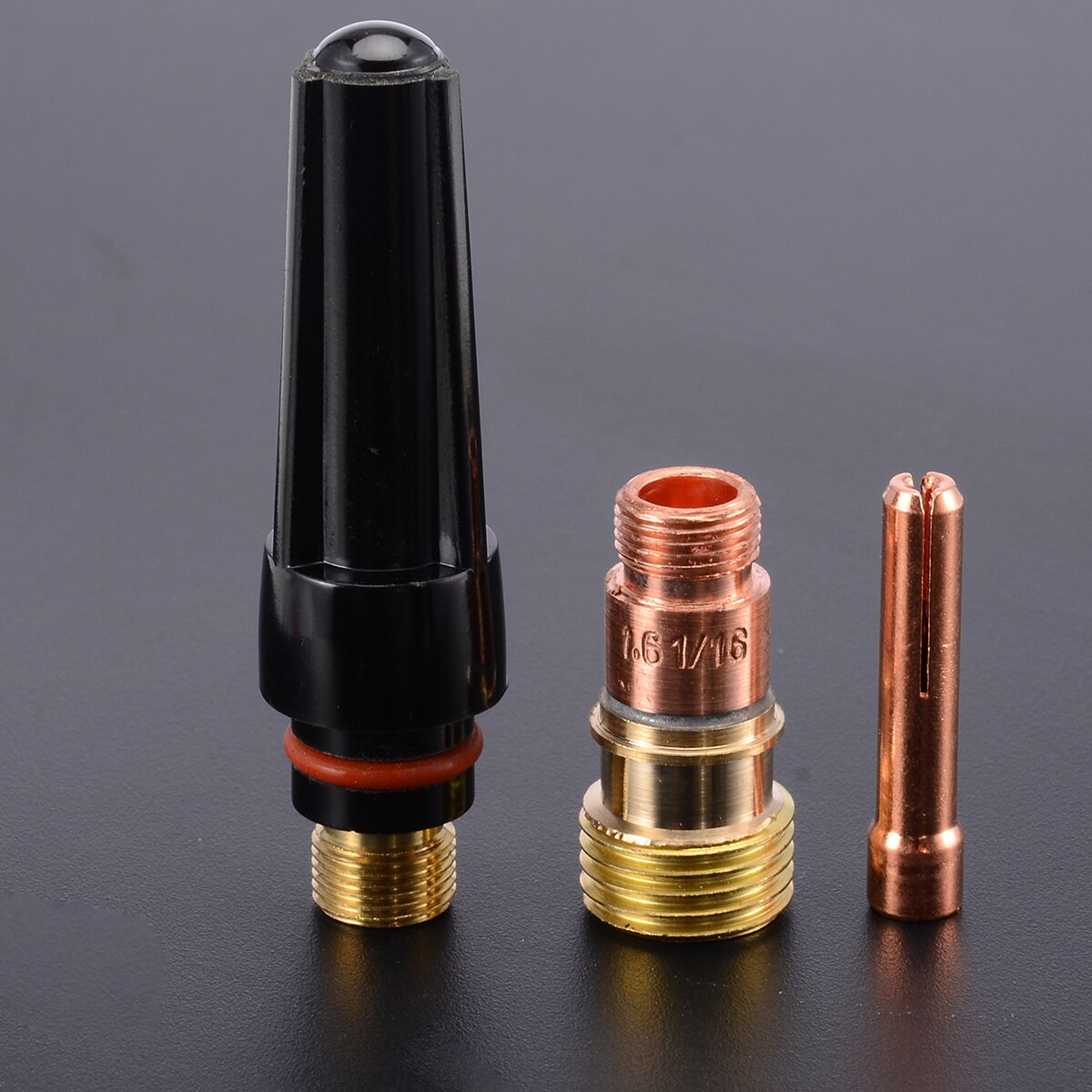 9pcs/Set TIG Welding Torch Accessories Kit Gas Lens Glass Cup Stubby Collet Kit For WP-17/18/26 1/16''