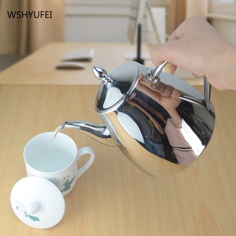 Tetera de acero inoxidable con tetera, juego de té con tetera, tetera de inducción