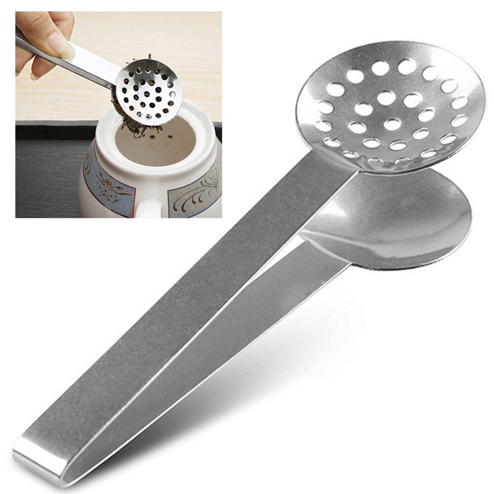 Rvs Theezakje Clip Tang Squeezer Zeef Houder Voor Keuken Clips Tweezer Combinatie Van Massief Plaat Zeef Plaat.: Default Title