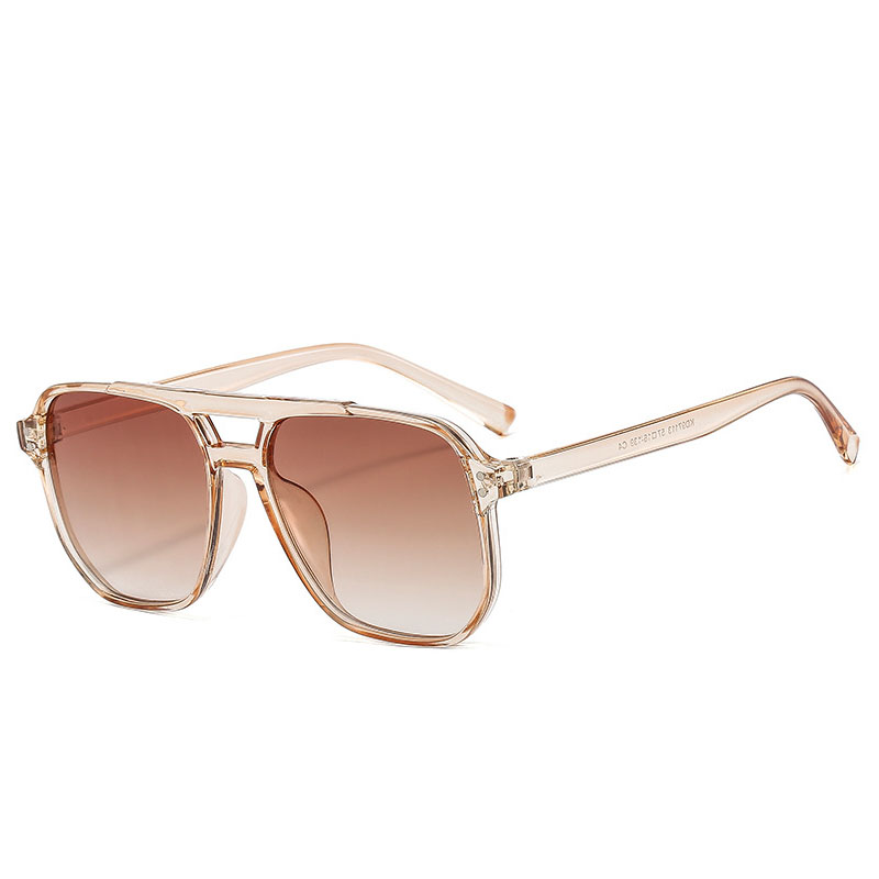 Lunettes de soleil à double pont pour hommes et femmes, protection des yeux de plage, lunettes de soleil à grand cadre, nuances pilotes, punk, rétro, voyage, été, , UV400: Black
