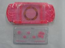 Wit Kleur Volledige Behuizing Shell Cover Case Vervanging voor PSP1000 PSP 1000 Game Console met Knoppen Set: Clear Pink