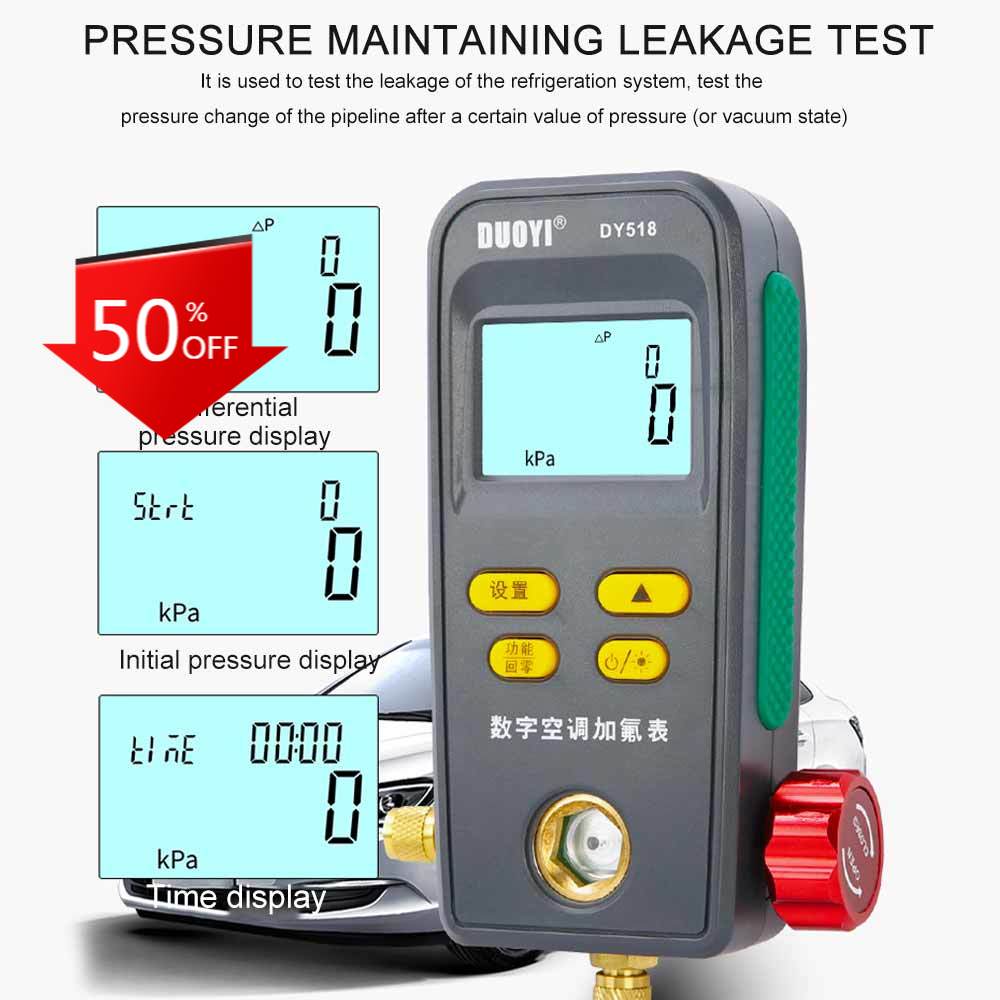 Digital Refrigeration Pressure Gauge Manifold Digital Vacuum HVAC Meter Pressure Freon Manometer Temperature Tester