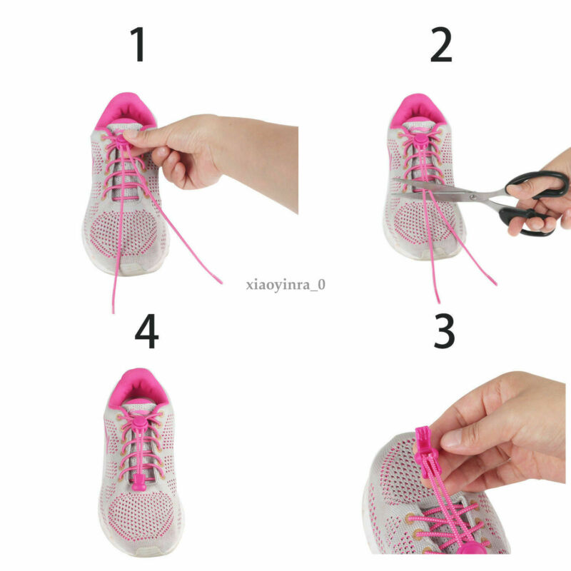 Nyeste uden binde snørebånd elastisk lås sko snørebånd løb jogging lærred sneakers trainer
