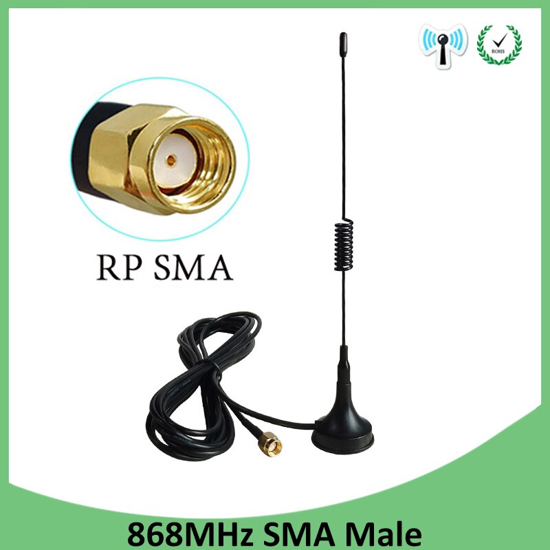 868 Mhz 900-1800 Mhz LORA Antenne 5dbi SMA Männlich weiblich 300cm Kabel 868 mhz 915 IOT antena Saugnapf Antenne Basis magnetische antennen: 30CM RPSMA